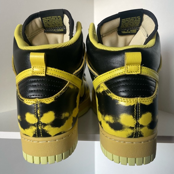 Nike Dunk 1985 High Acid Wash Yellow Sneakers - Picture 5 of 12